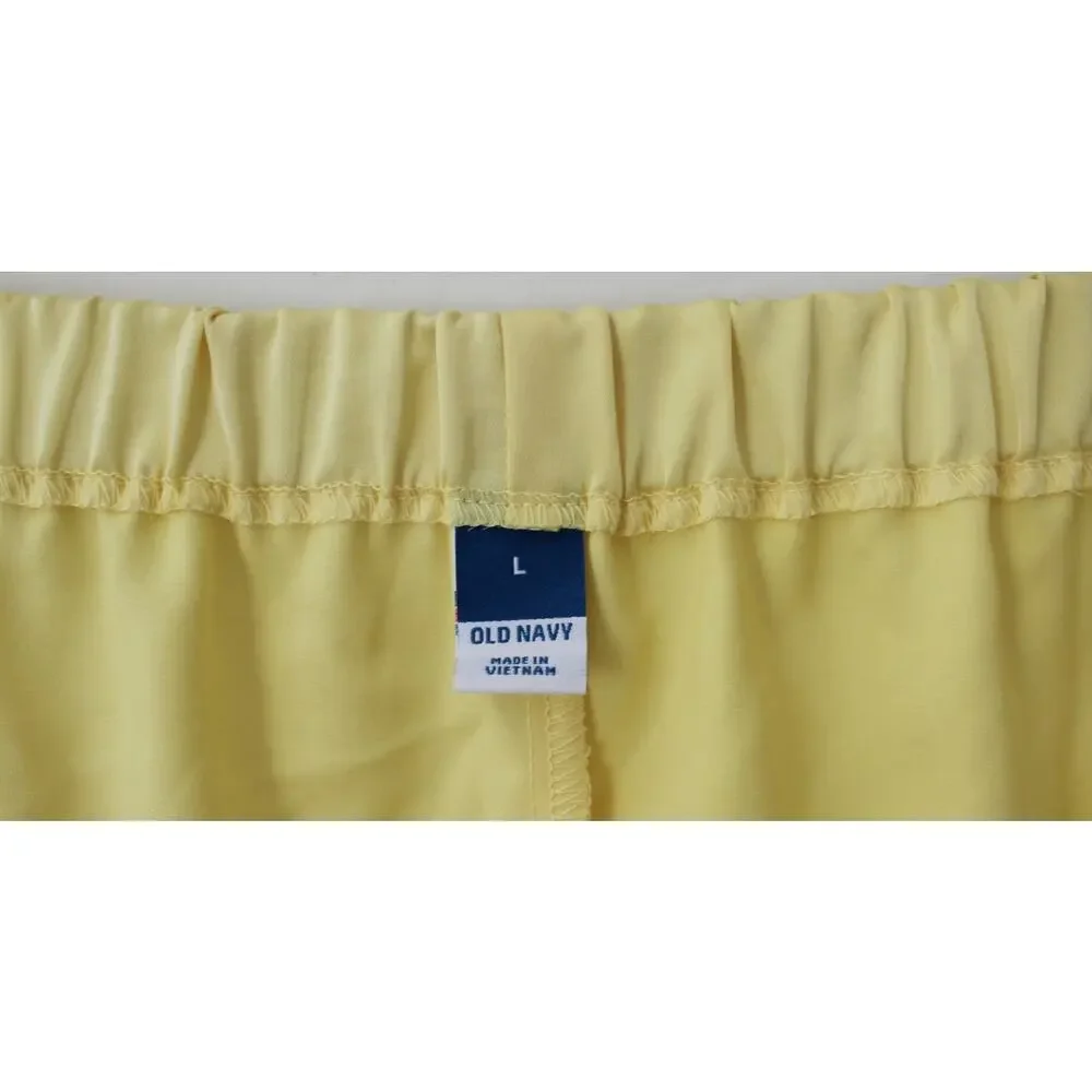 Old Navy Womens High-Waisted Lace-Trim Satin Shorts Sunbeam Size L NWT